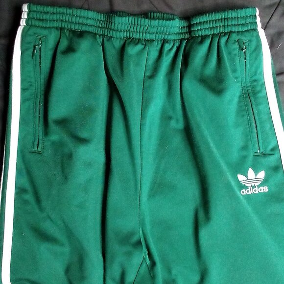Vintage 90s Adidas 3 Stripe Snap Sweatpants Joggers Green - Picture 4 of 9